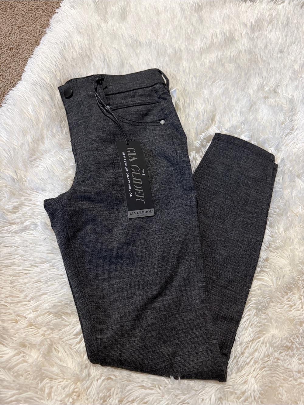 Liverpool Women's Slim Straight Pants in Charcoal Gray